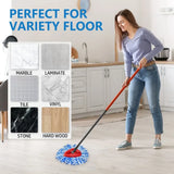 1 SET Triangular Spin Mop Base Head with Replacement Microfiber Pad