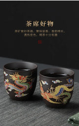 1pcs Tea Cup Changes Color In Hot Water To Dragon Or Phoenix