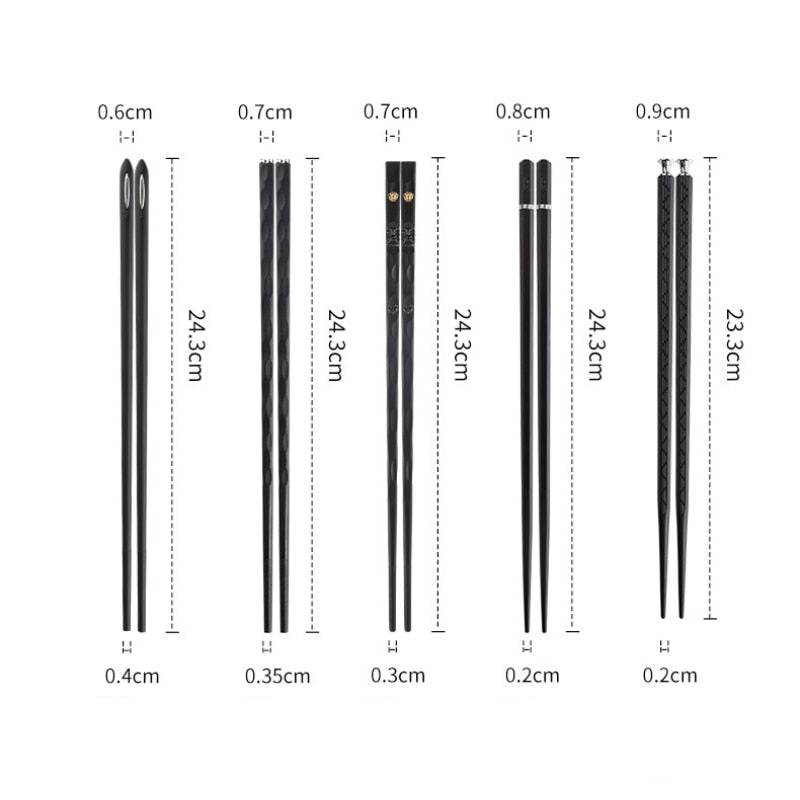 5 Pairs of reusable metal chopsticks