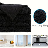 Durable Reusable Polyester Black Microfiber Kitchen Cleaning Cloths