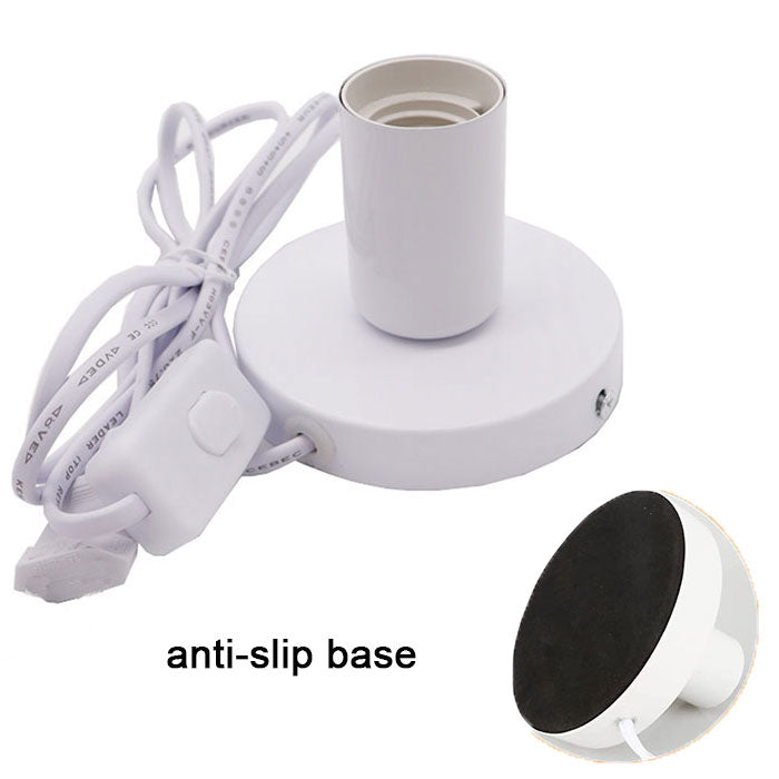 Anti-Slip Metal Desktop Lamp Base 180cm Cord E27 E26 With on/off Switch,