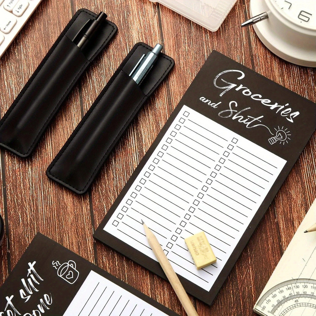 1 Piece Magnetic Shopping List Notepad & 1 Piece Magnetic Pen Case