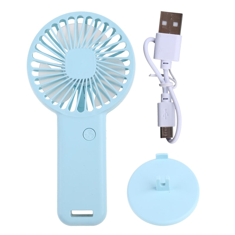 W8KC Mini 3 Speed USB Charging Fan with Low Noise and Stand for Desktop