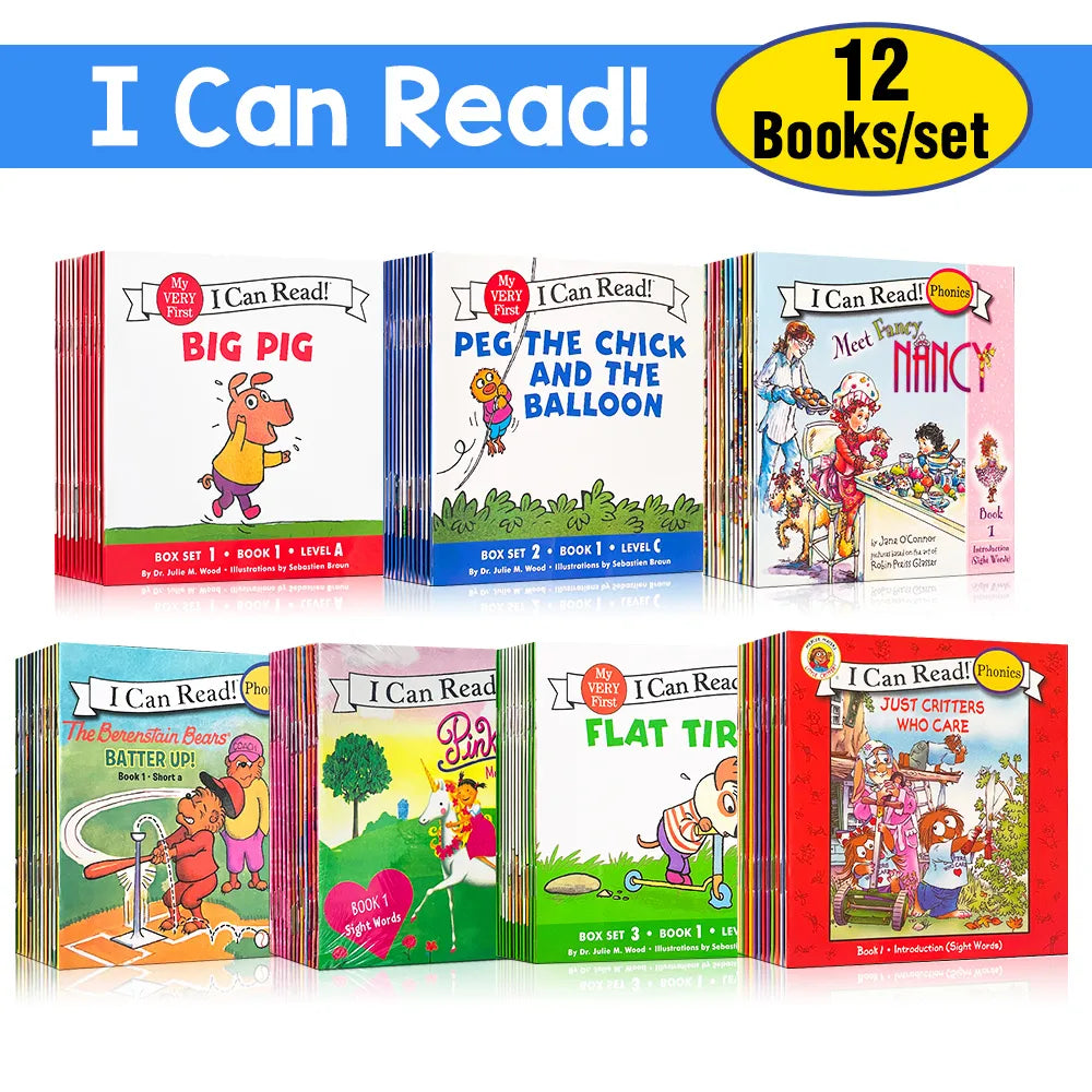 12 Books/Set I Can Read Phonics Books.