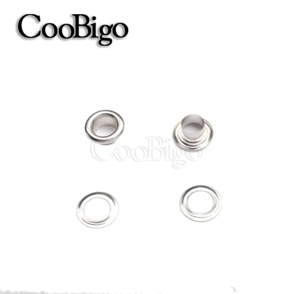 100/Set Metal Eyelet Grommet Rings Sizes 2mm 3mm 4mm 5mm 6mm 8mm 10mm 12mm 14mm 17mm