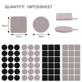 18/180Pcs  Round/Square Felt Adhesive Non-Slip Furniture Pads