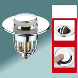 Universal Pop-up Chrome Drain Plug Sink Filter with Hair Catcher