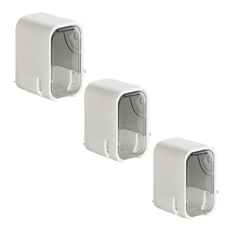 2PCS Flip-top Wall Mounted Toothbrush Rack