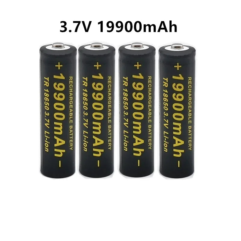 100% 18650  Rechargeable-Lithium Battery 3.7V 19900 Mah for Flashlight +201 charger