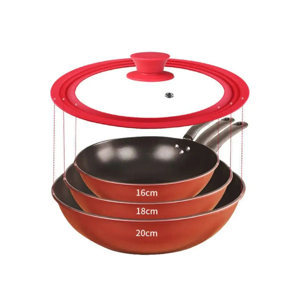 Universal Round Tempered Glass Lid With Silicone Rim