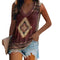 Women's Sleeveless Multi-pattern T-shirt.