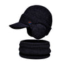Men Or Women's Knitted Neck Scarf And Hat With Extra Ear Protection