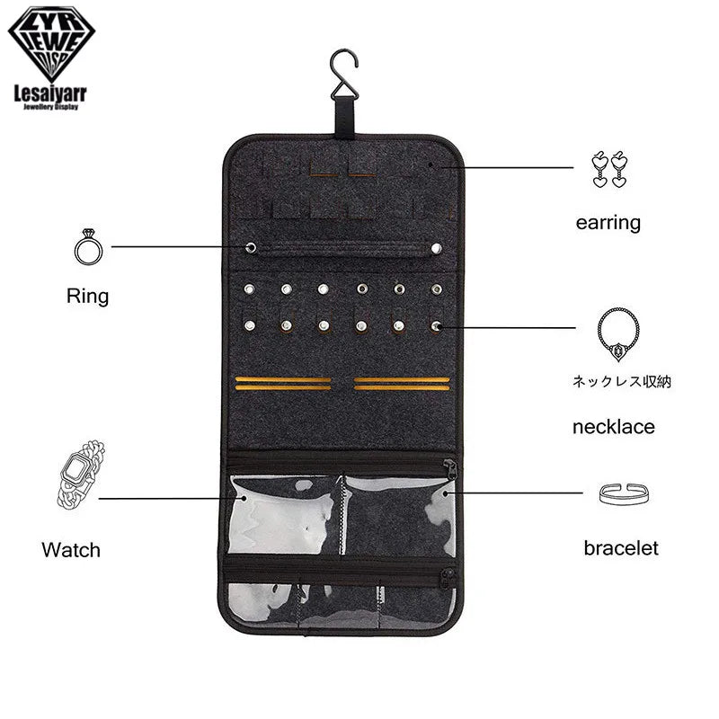 Foldable Jewelry Organizer Bag With Hanger