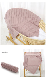 Vertical Stripes Solid Color Baby Cotton Blankets