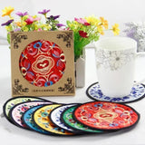 4PCS/set Embroidery Cloth Protective Coaster Mats