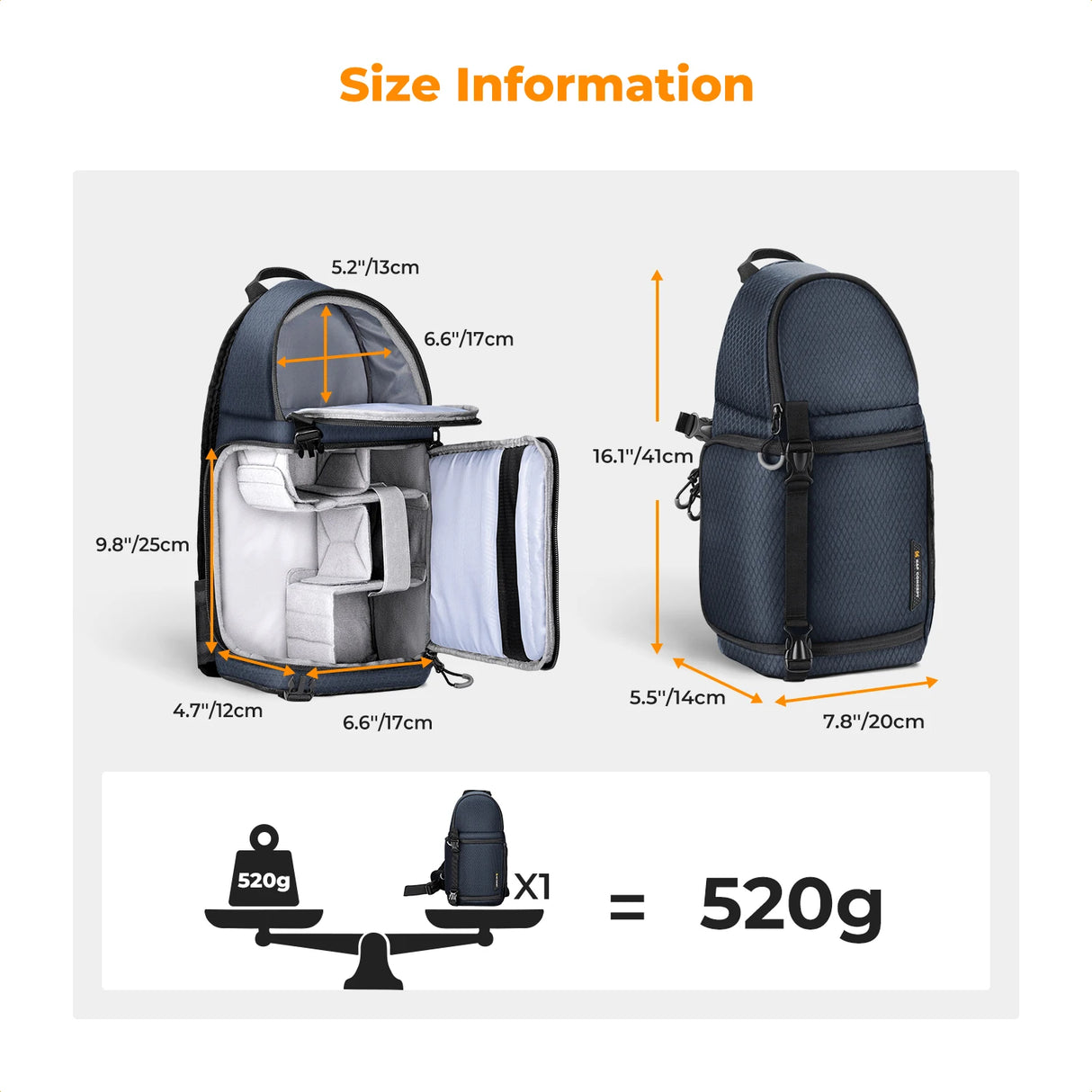 K&F Concept Waterproof 10L DSLR/SLR Sling Camera Backpack