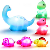 1/6 Pcs Dinosaur Light-Up Floating Bath Toys