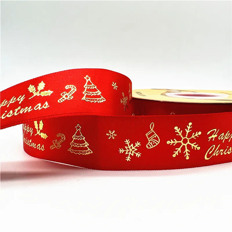 5yards Of 1inch(25mm) Christmas Polyester Ribbon.