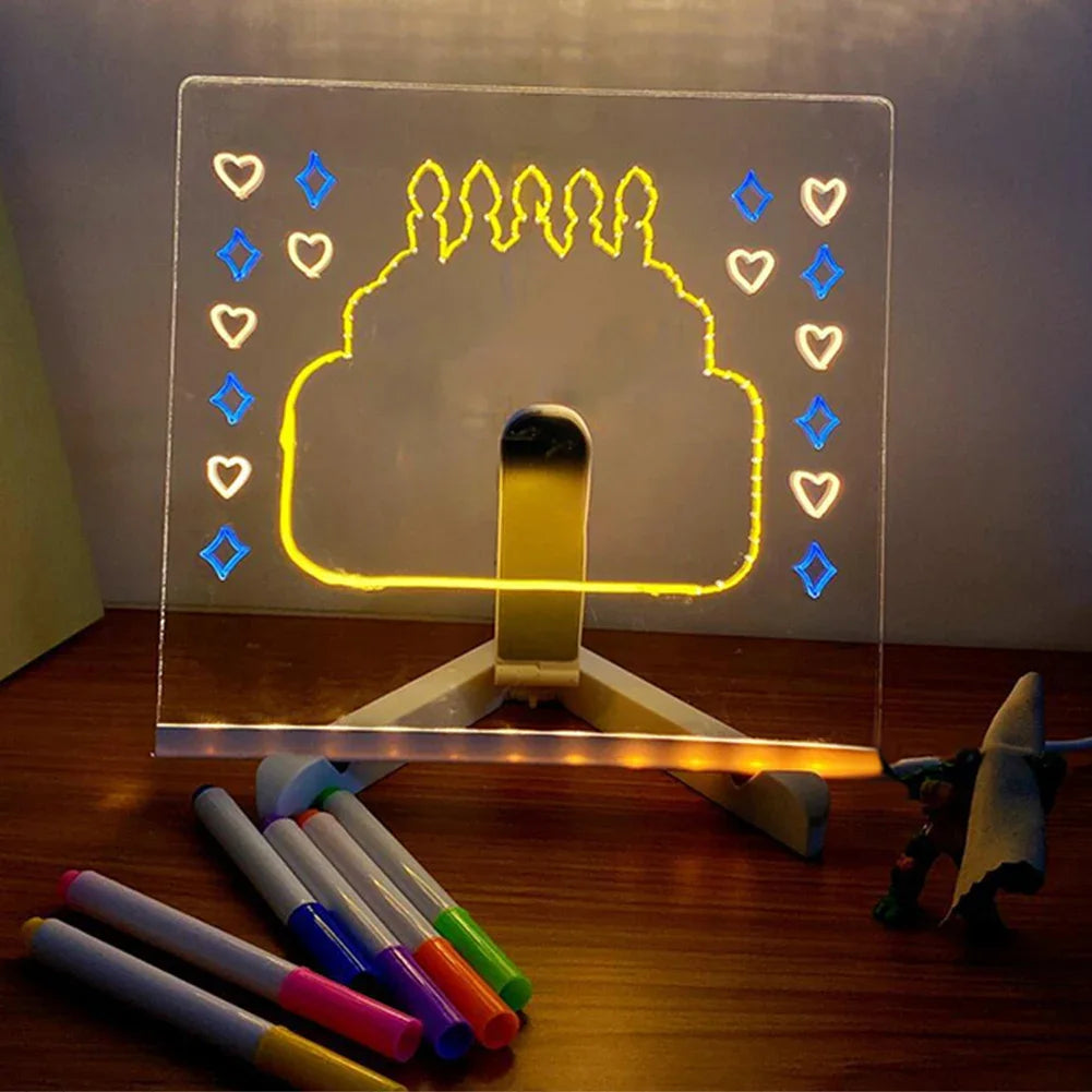 Acrylic Dry Erasable Lighted Board with Colors & Stand