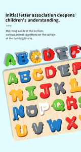3D Colorful Montessori Wooden Alphabet Number/Puzzle