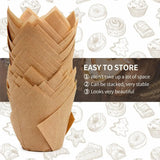 100pcs Oilproof Tulip Muffin Cupcake Liners