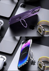 Magnetic 360°Rotation Stand Phone Case For Iphone 12 13 14 15 16 17 Pro Max Plus With Ring Holder