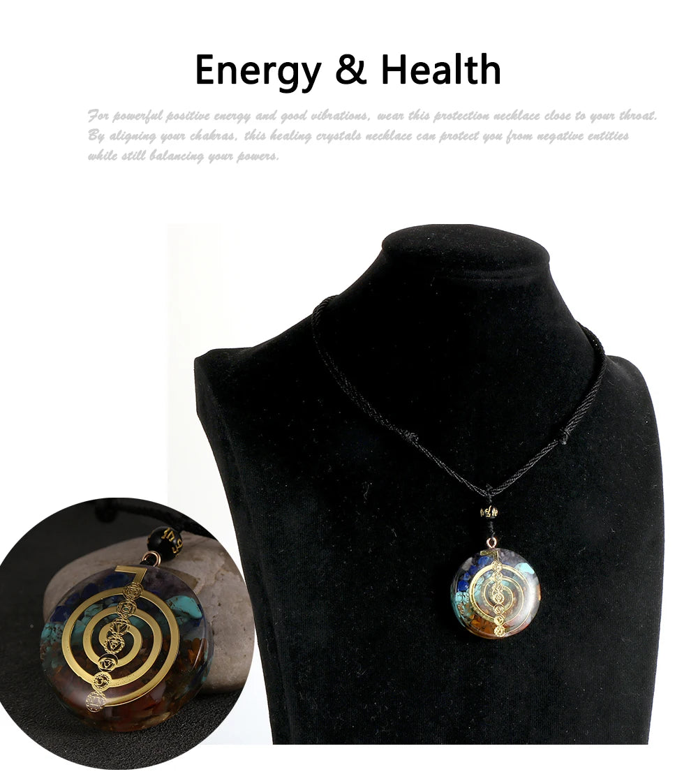 Energy Generator Orgonite Meditation Balanced Chakras Pendant Necklace