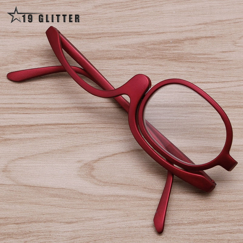 Women Folding Magnifying Glasses.  Excellent For Applying Makeup.  PC Frame +1.0~+4.0 Resin Lens.