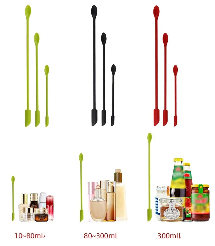 3-Piece Cosmetic Silicone Bottle Mini Scraper