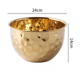 Stainless Steel Hammer Point Fruit Or Mixing Bowl