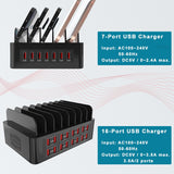 150W Universal USB Charger Multiple Ports HUB Fast Charging Station Dock Desktop Phone Power Adapter for Samsung iPhone Xiaomi