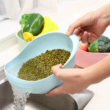 Plastic Rice Bowl Strainer/ Vegetable Colander Basket With Handles