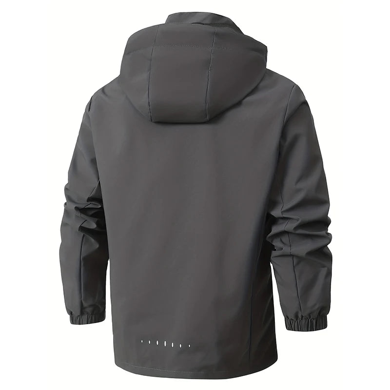 Men's Spring/Autumn Waterproof Jacket With Detachable Hood Sizes M-5XL