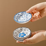 6pcs Japanese Mini Ceramic Decorative Plates For Dipping Sauces