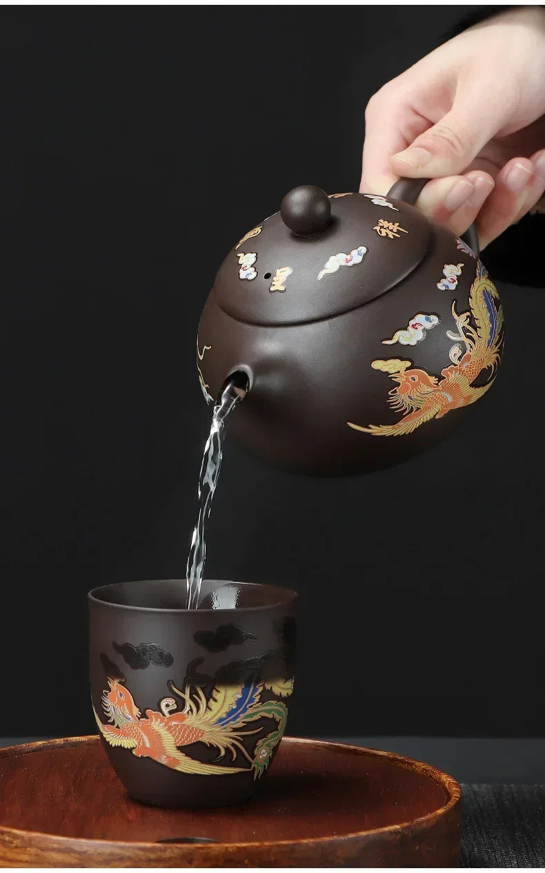 1pcs Tea Cup Changes Color In Hot Water To Dragon Or Phoenix