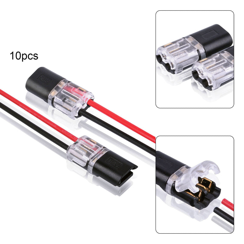 10pcs Double-Wire Plug-In Connector With Locking Buckle H-type Solderless Quick Terminal Block.