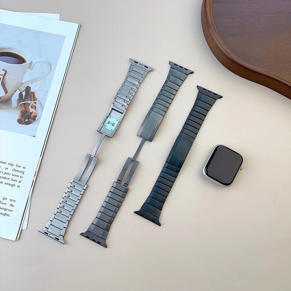 Stainless Steel Quick Fit Watchband for Apple Watch Ultra 2 1 49mm 10 46mm Series 9 8 7 6 5 4 45mm 44mm
