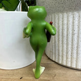Resin Hanging Funny Drinking Frog Figurine For Planter Pots