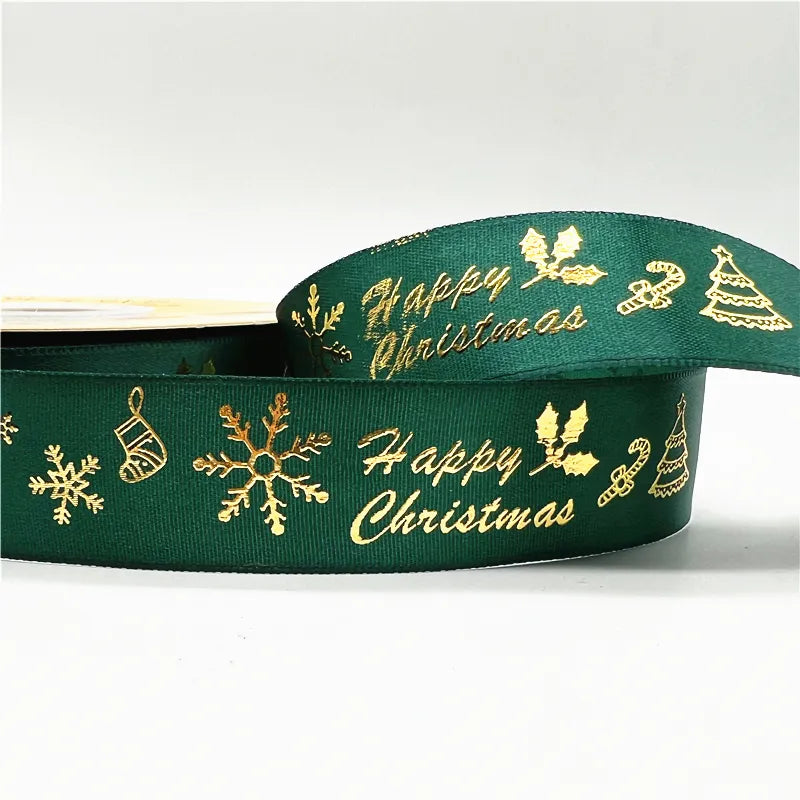 5yards Of 1inch(25mm) Christmas Polyester Ribbon.