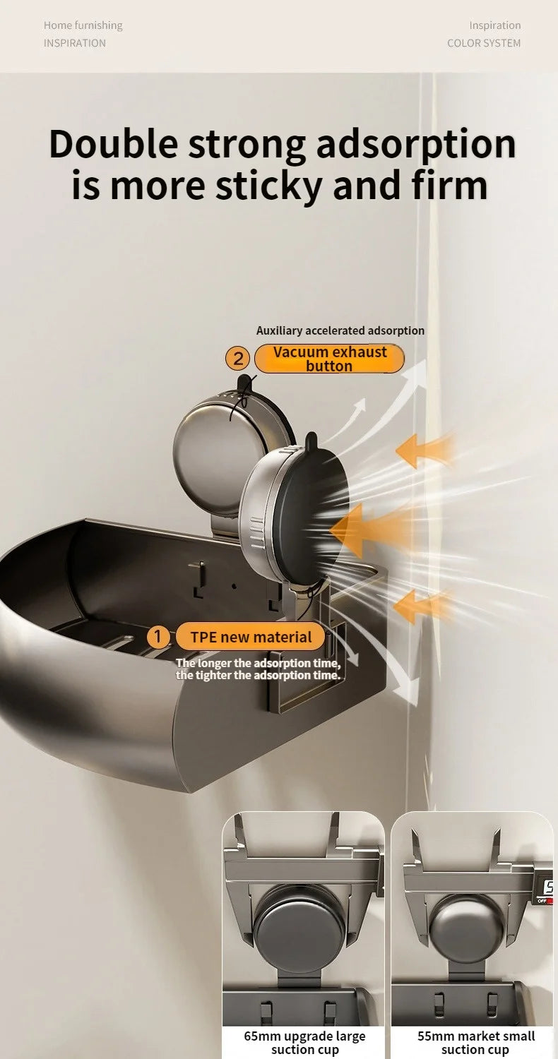 Wall-Mounted Triangle Suction Cup Bathroom Organizer
