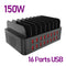 150W Universal Multi 16 Port USB 3.5A Fast Charging Station For Iphone Ipad Samsung Xiaomi Tablet