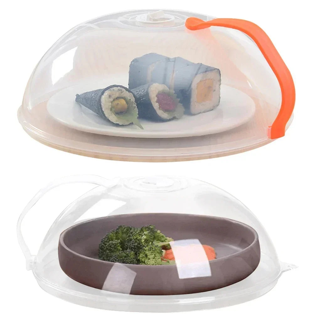 Microwave Transparent Plate Cover With Steam Vent And Handle