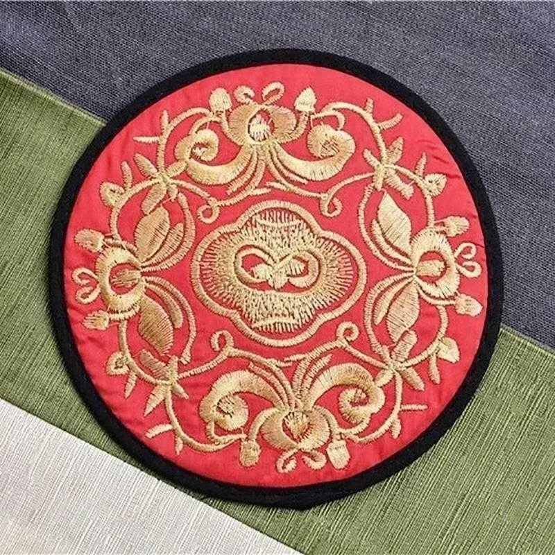 4PCS/set Embroidery Cloth Protective Coaster Mats