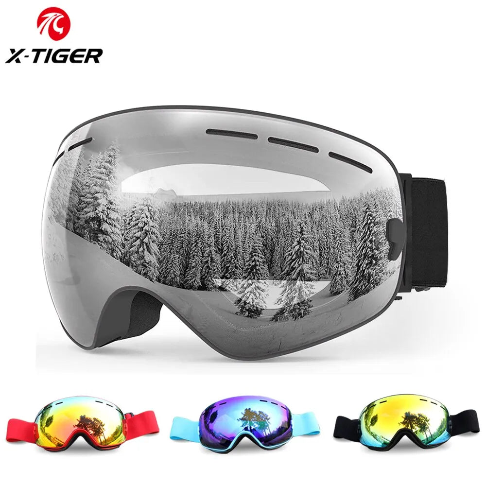 X-TIGER Double Layer, Anti-fog, UV Protection Ski Goggles.