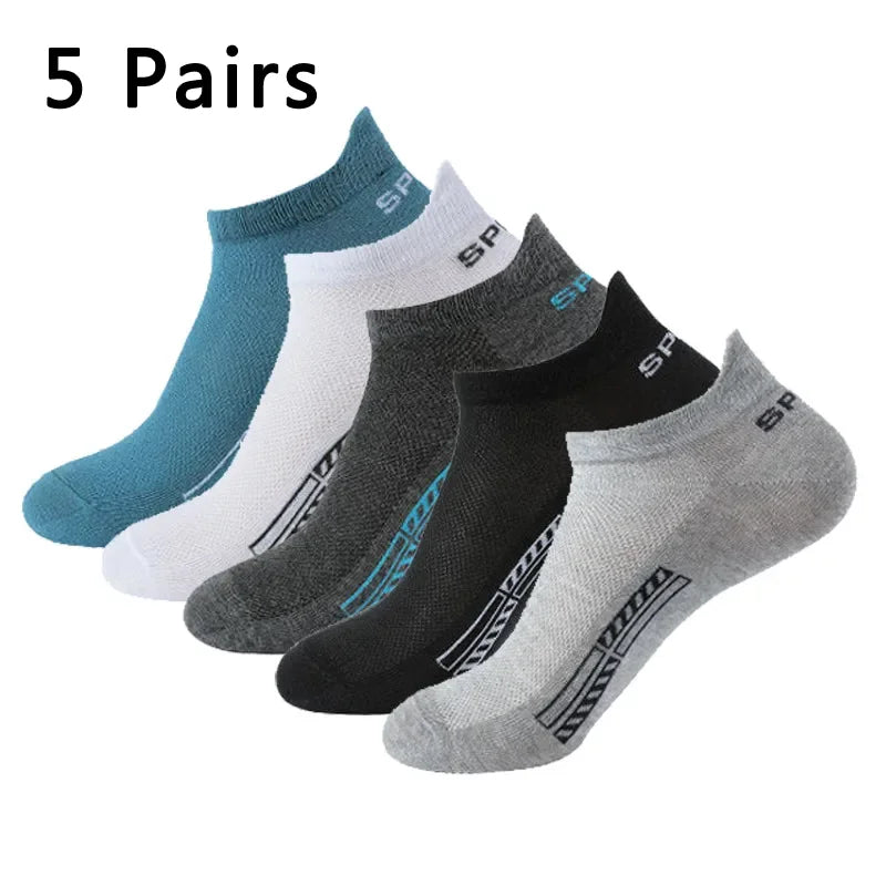 5 Pairs Men Or Women's Casual Cotton/Mesh Sports Socks