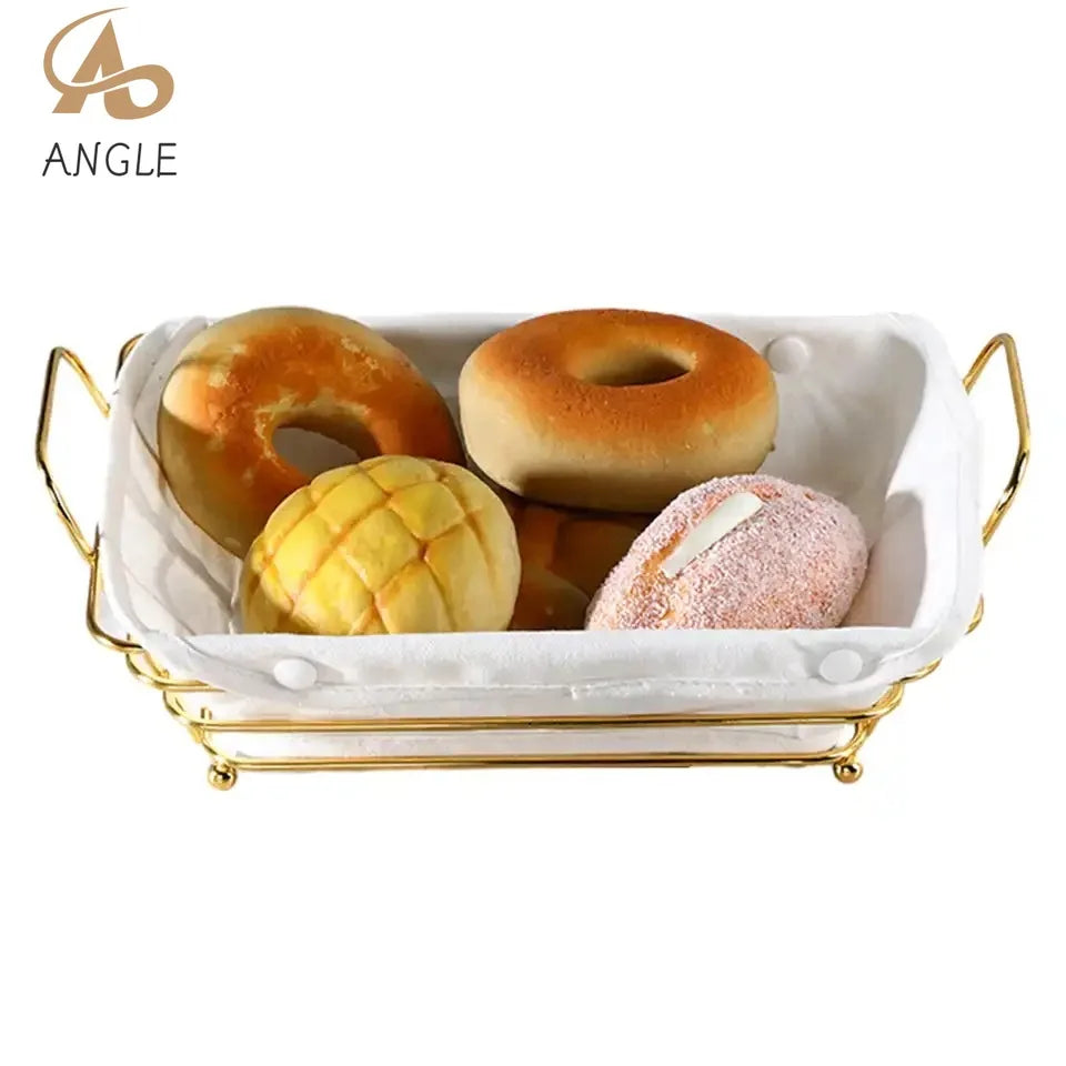 Golden Metal Wire Bread/Fruit Baske