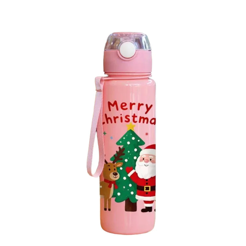 3D Printed 700ml Christmas Water Bottle With Plastic Water Cup