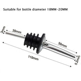 Stainless Steel Pour Spouts with Rubber Caps For Wine Or Oil Bottles