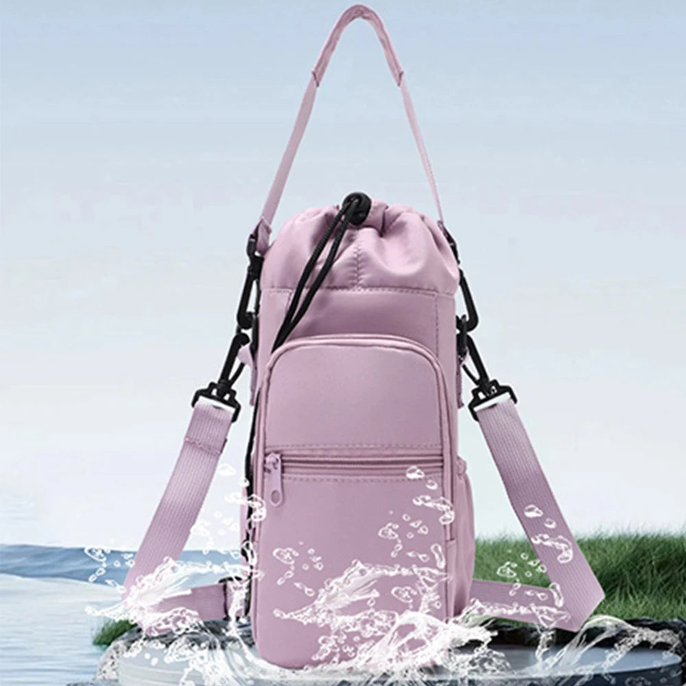Women And Men's Oxford Lightweight Waterproof Crossbody Water Bottle And Phone Bag