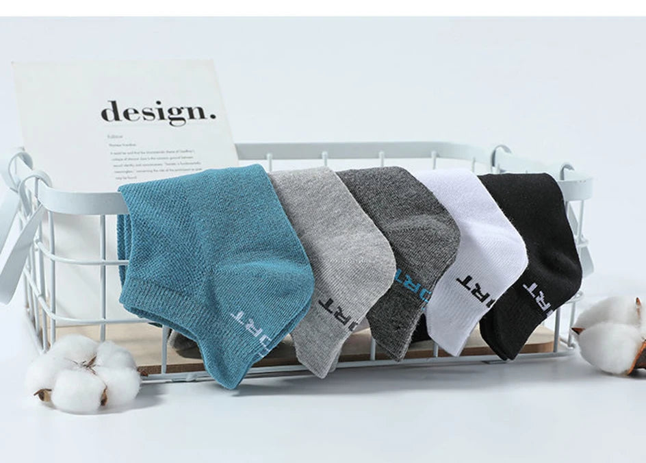 10 Pairs Cotton Breathable Mesh Sports Ankle High Socks For Men And Women